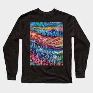 "America the Beautiful" Colorful Digital Abstract (Jean B. Fitzgerald) Long Sleeve T-Shirt